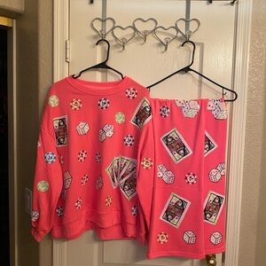 NWT Queen of Sparkles Casino Set L